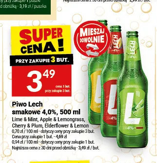 Piwo Lech smakowe Apple & Lemongrass 4,0% promocja w Twój Market