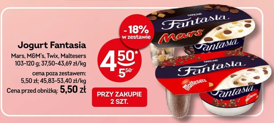 Jogurt Fantasia Mars Danone promocja w Żabka