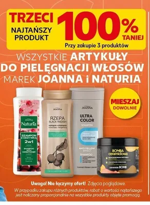 Artykuły do pielęgnacji włosów marek Joanna i Naturia promocja w Kaufland