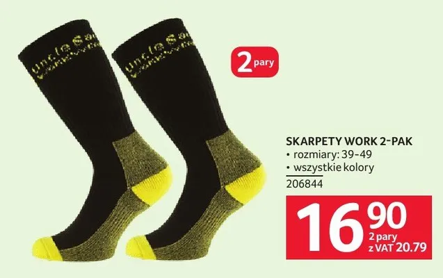 Skarpety Work 2-pak 206844 promocja w Selgros