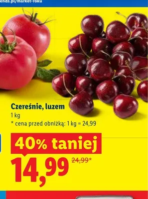 Czereśnie luzem promocja w Lidl