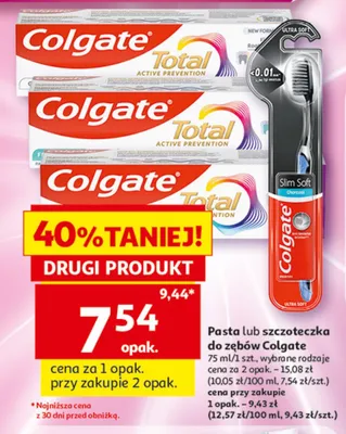 Szczoteczka do zębów Colgate Slim Soft Charcoal promocja w Auchan