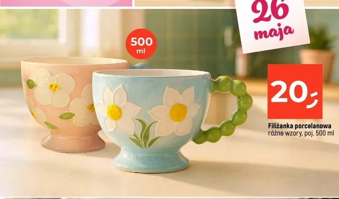 Filiżanka porcelanowa 500ml promocja w Dealz