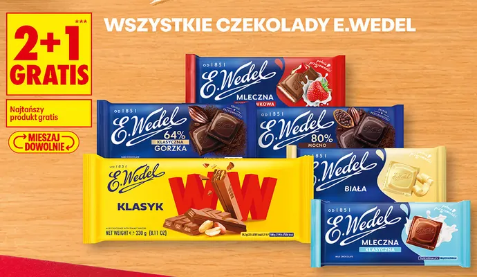 Czekolada klasyczna gorzka 64% E.Wedel promocja w Biedronka