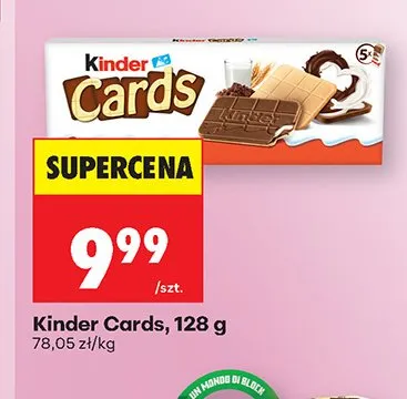 Ciastka Kinder Cards promocja w Biedronka