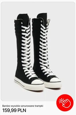 Trampki bardzo wysokie sznurowane Cropp promocja w Cropp