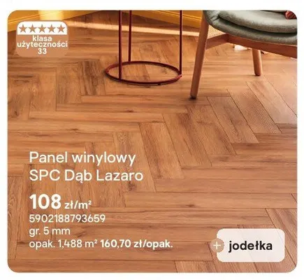 Panel winylowy SPC Dąb Lazaro jodełka 5mm promocja w Castorama
