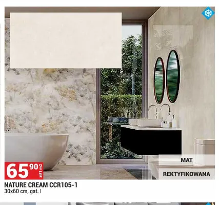 Płytka mrozoodporna Nature Cream CCR105-1 30x60cm gat. I mat rektyfikowana promocja w Merkury Market
