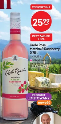 Wino różowe półwytrawne Carlo Rossi Matcha & Raspberry promocja w Żabka