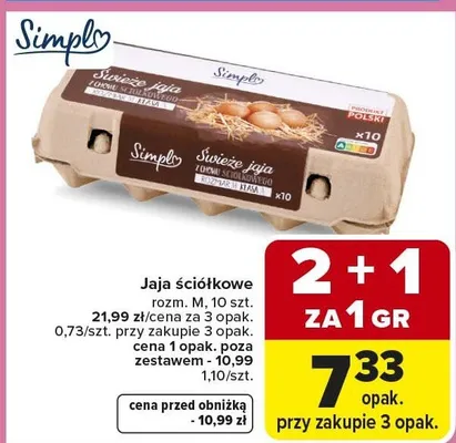 Jaja ściółkowe rozmiar M promocja w Carrefour