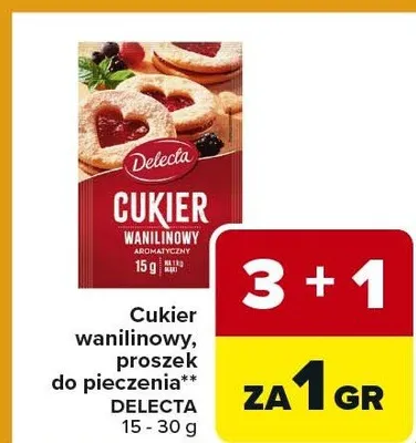 Cukier wanilinowy, proszek do pieczenia Delecta promocja w Carrefour Express