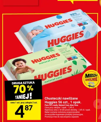 Chusteczki nawilżane Pure 99% wody promocja w Twój Market