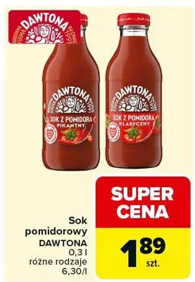 Sok pomidorowy pikantny promocja w Carrefour Market