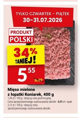 Mięso mielone z łopatki Koniarek promocja w Twój Market