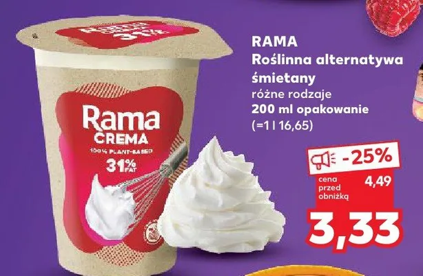 Roślinna alternatywa śmietany różne rodzaje promocja w Kaufland