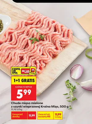 Chude mięso mielone z szynki wieprzowej Kraina Mięs promocja w Biedronka