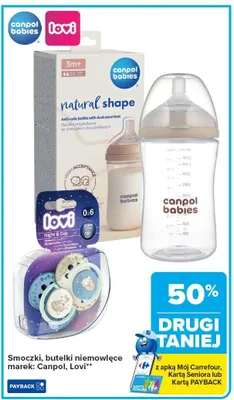 Smoczki, butelki niemowlęce różne rodzaje promocja w Carrefour