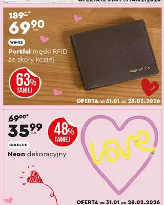 Portfel męski RFID ze skóry koziej promocja w Biedronka