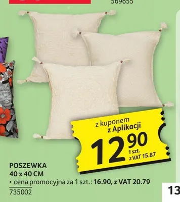 Poszewka 40x40 cm promocja w Selgros