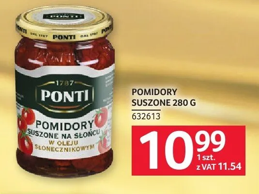 Pomidory suszone w oleju słonecznikowym Ponti promocja w Selgros