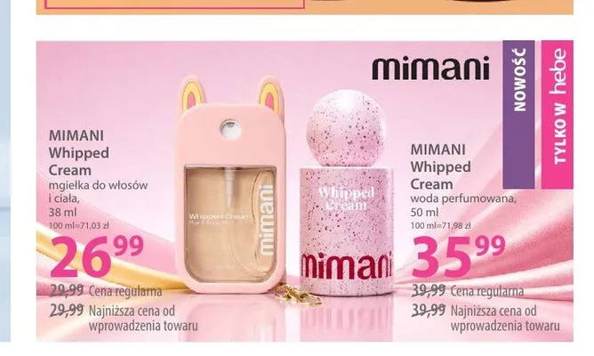 Mgiełka do włosów i ciała Mimani Whipped Cream promocja w Hebe