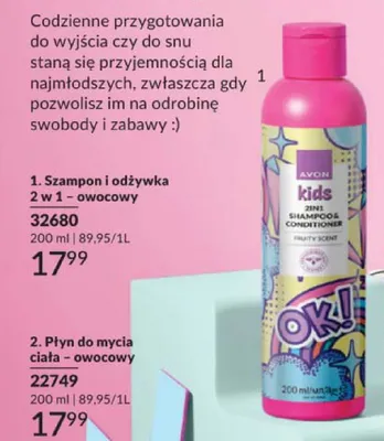 Szampon i odżywka 2 w 1 owocowy Avon Kids promocja w AVON