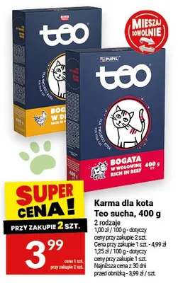 Karma dla kota Teo sucha, 400 g promocja w Twój Market