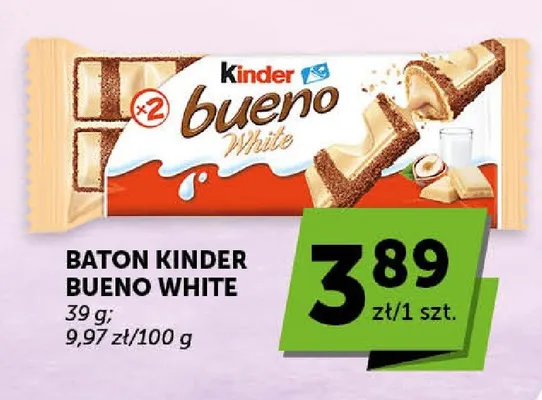 Baton Kinder Bueno White promocja w Groszek