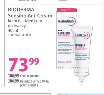 Sensibio Ar+ Cream krem na dzień i noc do twarzy Bioderma promocja w Hebe