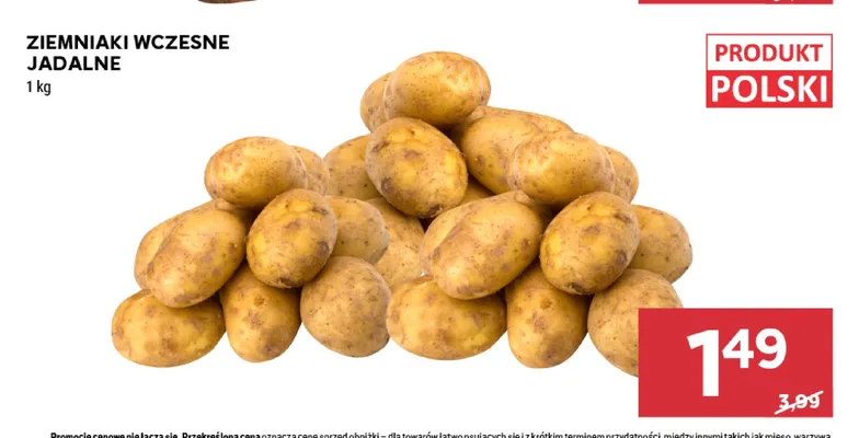 Ziemniaki wczesne jadalne polskie promocja w Stokrotka