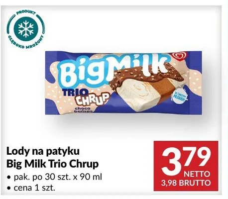 Lody na patyku Big Milk Trio Chrup promocja w Makro