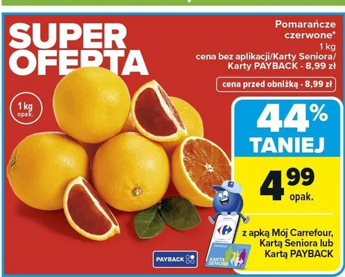 Pomarańcze czerwone promocja w Carrefour Market