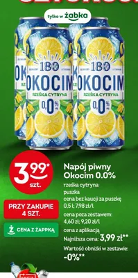 Napój piwny Okocim rześka cytryna promocja w Żabka