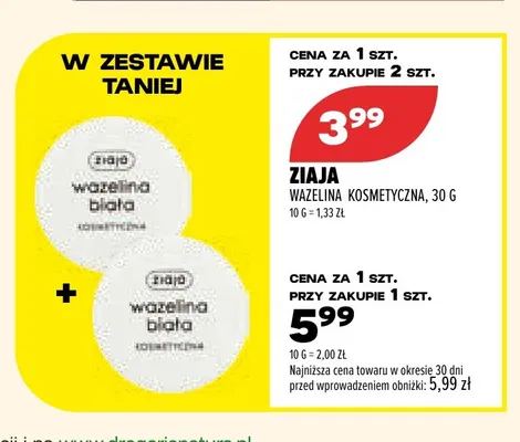 Wazelina kosmetyczna Ziaja promocja w Drogerie Natura