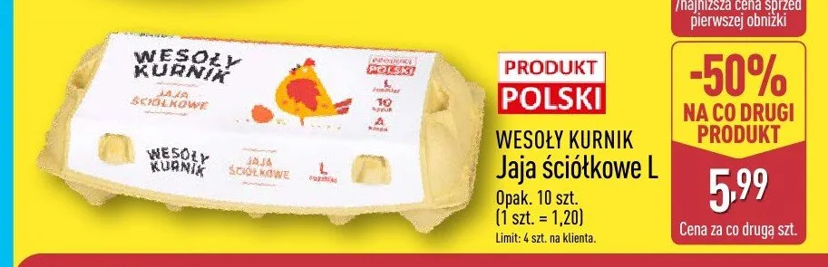 Jaja ściółkowe L WESOŁY KURNIK promocja w Aldi