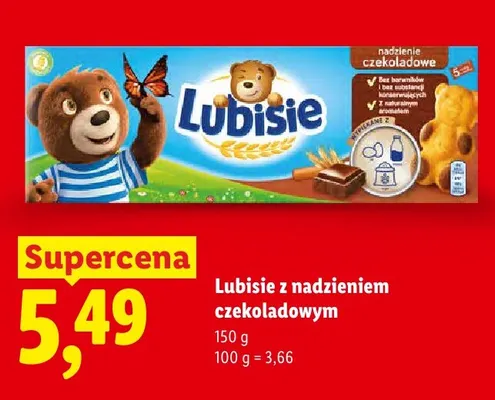 Ciastka Lubisie z nadzieniem czekoladowym promocja w Lidl