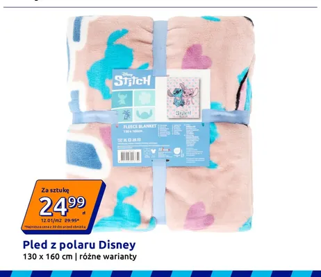 Pled z polaru Disney 130x160 cm promocja w Action