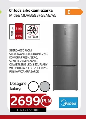 Chłodziarko-zamrażarka Midea MDRB593FGE46/45 promocja w kakto.pl