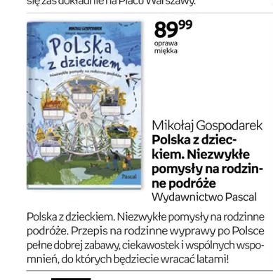 Książka Polska z dzieckiem. Niezwykłe pomysły na rodzinne podróże Mikołaj Gospodarek oprawa miękka promocja w Empik