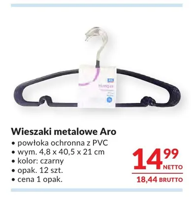 Wieszaki metalowe Aro 12-pak promocja w Makro