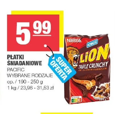 Płatki śniadaniowe Nestlé Lion Triple Crunchy promocja w SPAR