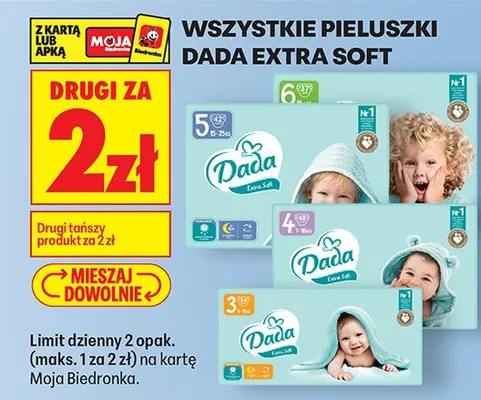 Pieluszki Extra Soft wszystkie rodzaje promocja w Biedronka