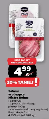 Salami w obspryce Mistrz Rohus z pieprzu ziarnistego promocja w Netto