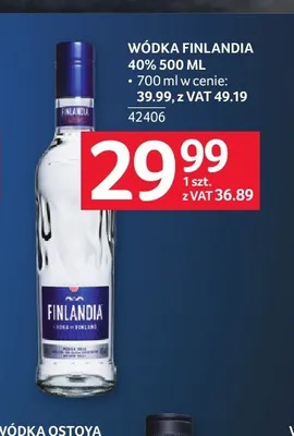 Wódka Finlandia 40% promocja w Selgros