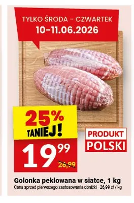 Golonka peklowana w siatce promocja w Twój Market