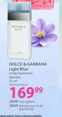 Woda toaletowa damska DOLCE & GABBANA Light Blue promocja w Hebe
