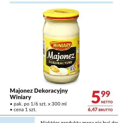 Majonez Dekoracyjny Winiary promocja w Makro