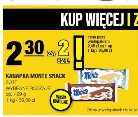 Kanapka Monte Snack promocja w SPAR