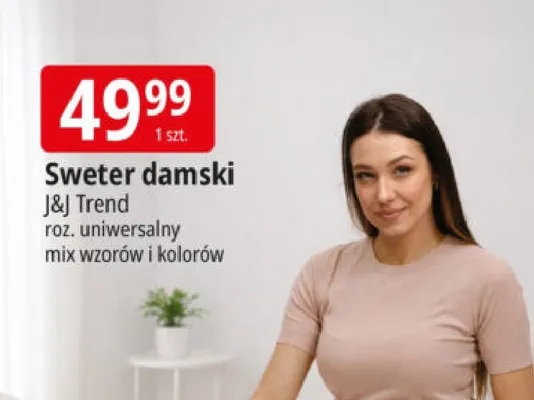 Sweter damski uniwersalny mix wzorów i kolorów promocja w Leclerc