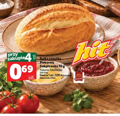 Bułka sznytka Piekarnia Sokołowska promocja w TOPAZ